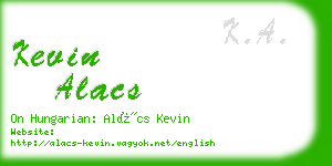 kevin alacs business card